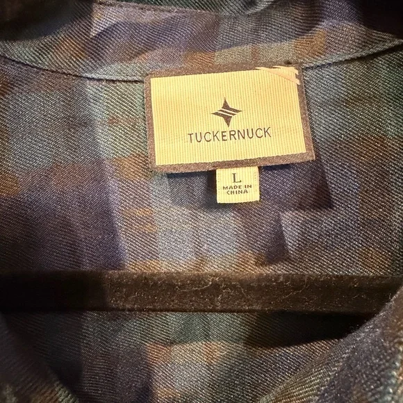 Tuckernuck Navy and Teal Plaid Shirt - Picture 5 of 5